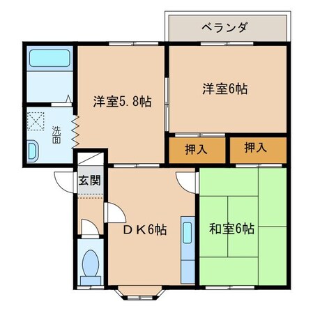 中津駅 徒歩33分 2階の物件間取画像